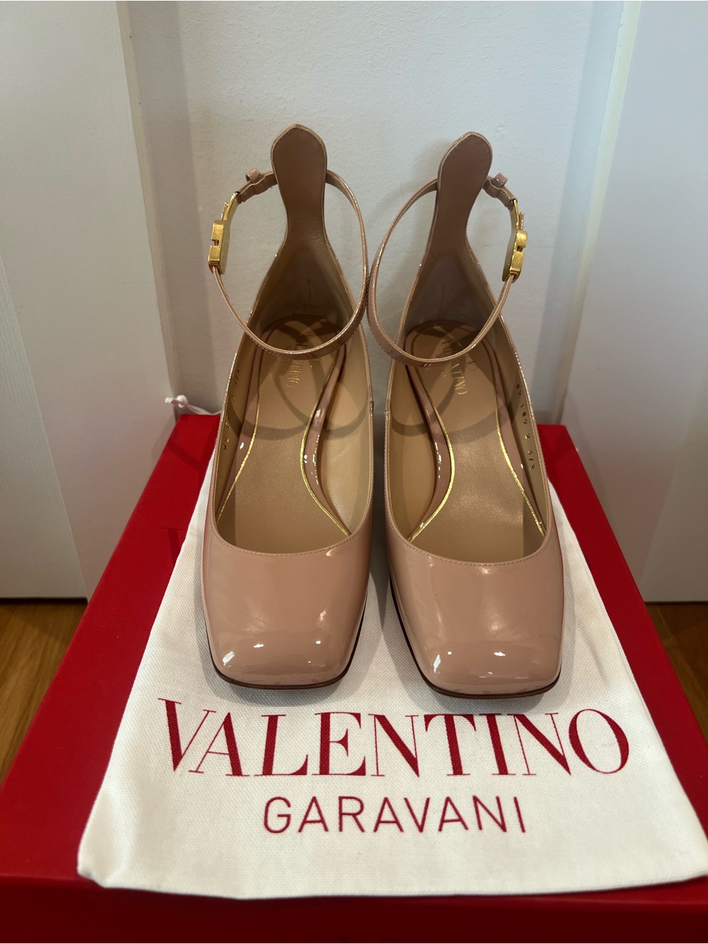 Valentino Garavani Blush Patent Leather Ankle-Strap Pumps